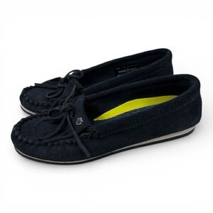 Minnetonka Dark Blue Moccasins Suede Leather 6.5